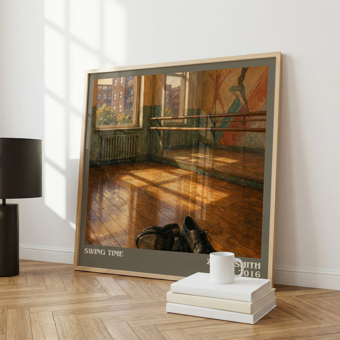 Swing Time literary print framed by window – literary home decor