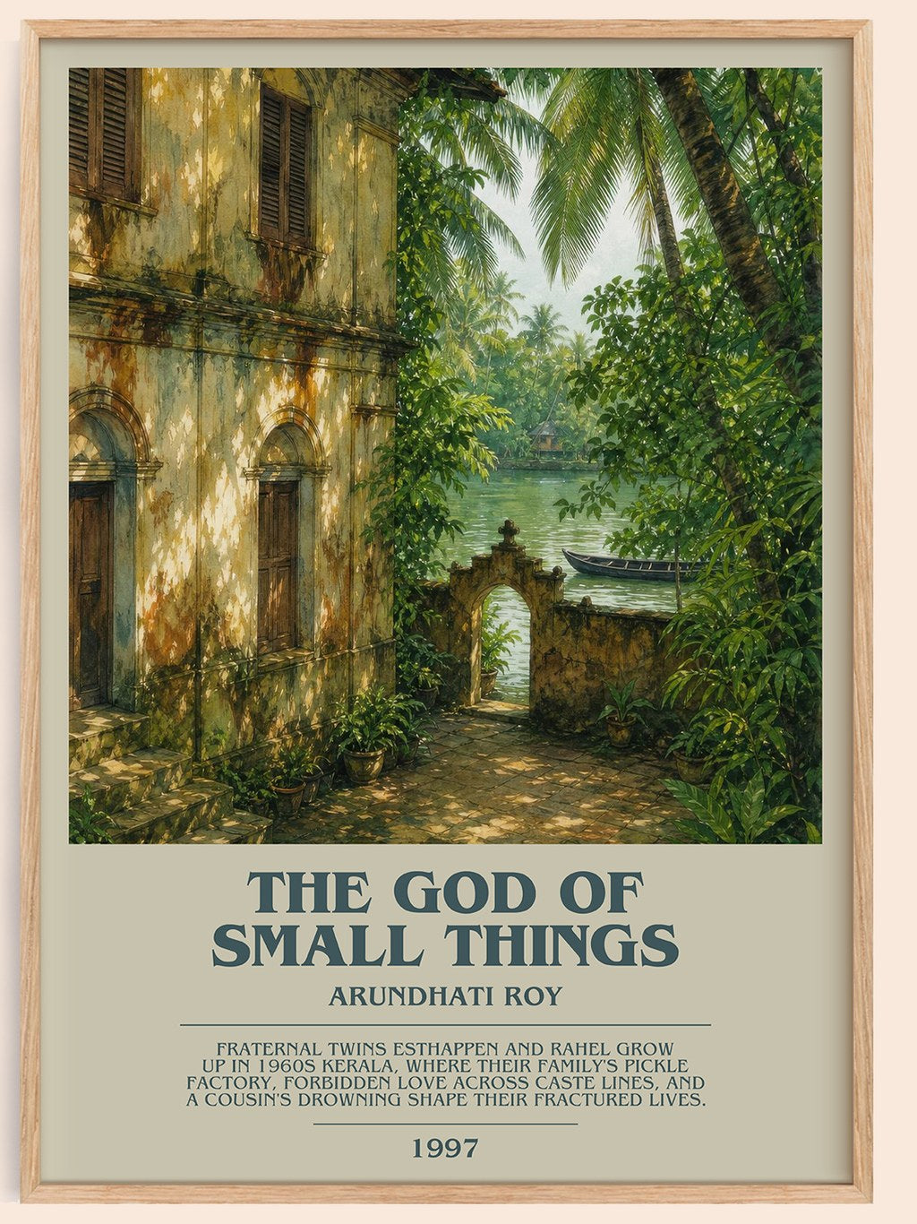 The God of Small Things bookish book poster by Arundhati Roy – framed literary art print
