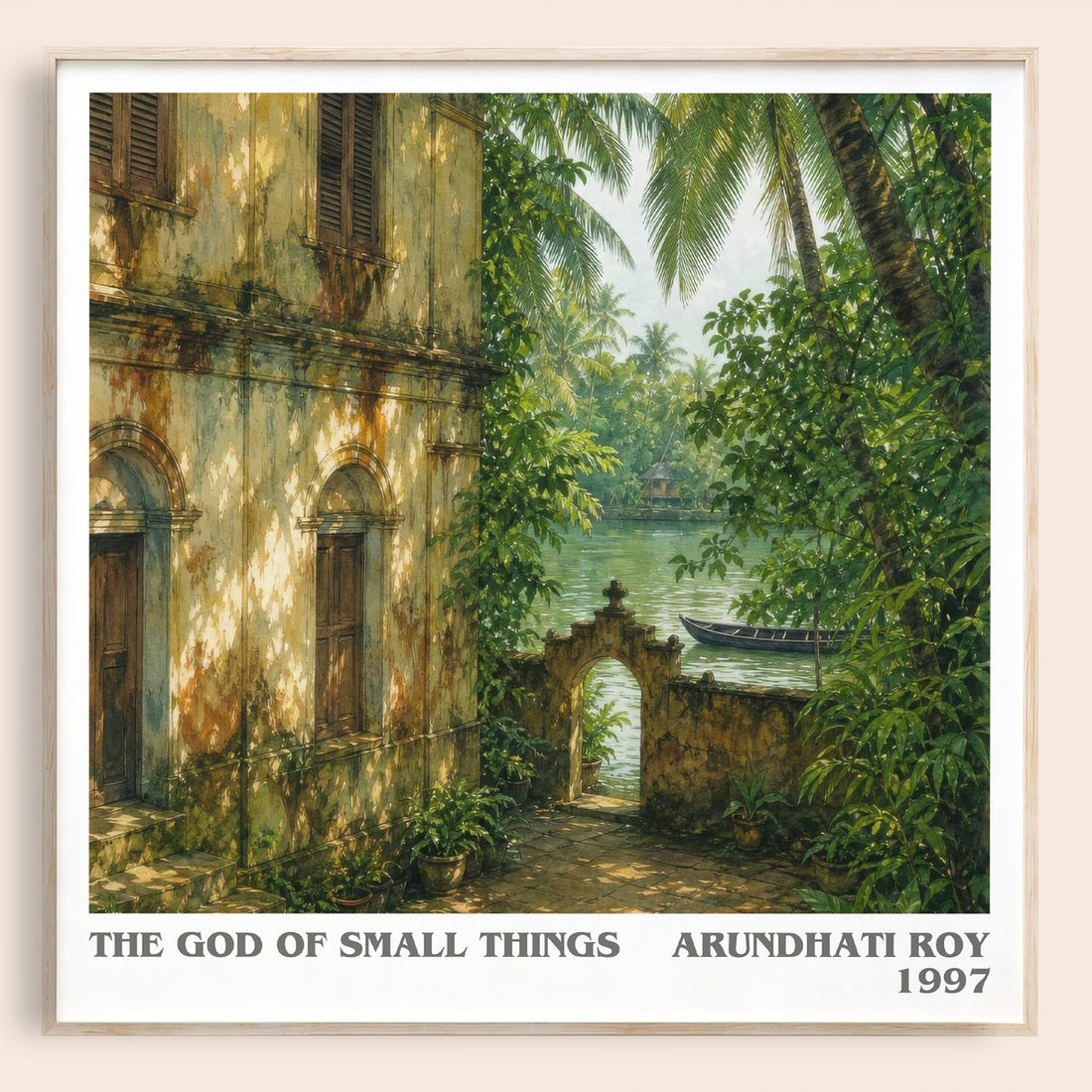 The God of Small Things literary book poster by Arundhati Roy – framed literary art print