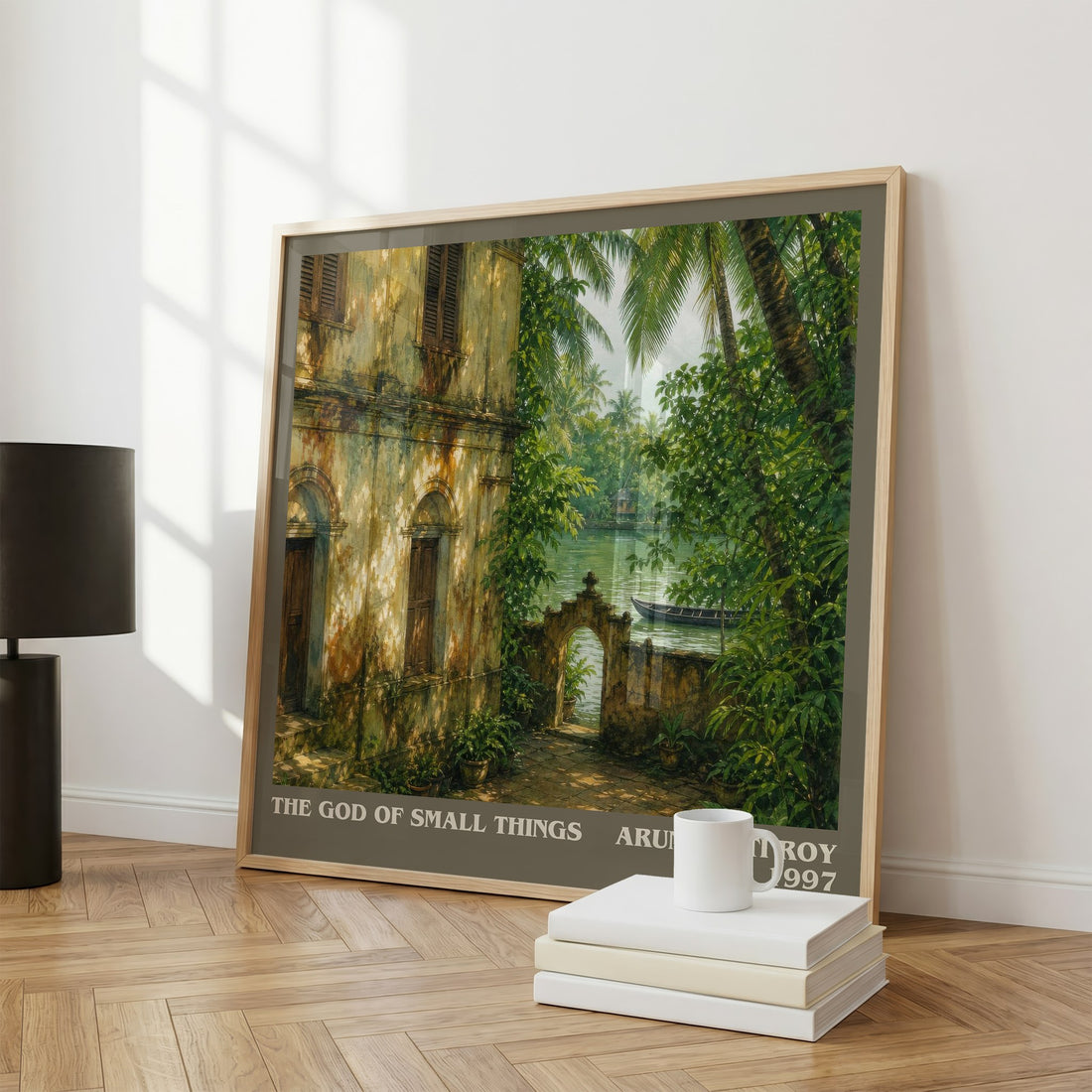 The God of Small Things literary print framed by window – literary home decor