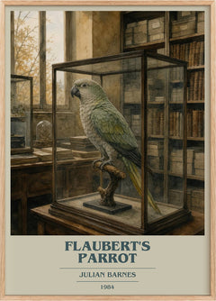 Flaubert's Parrot Book Cover Poster by Julian Barnes