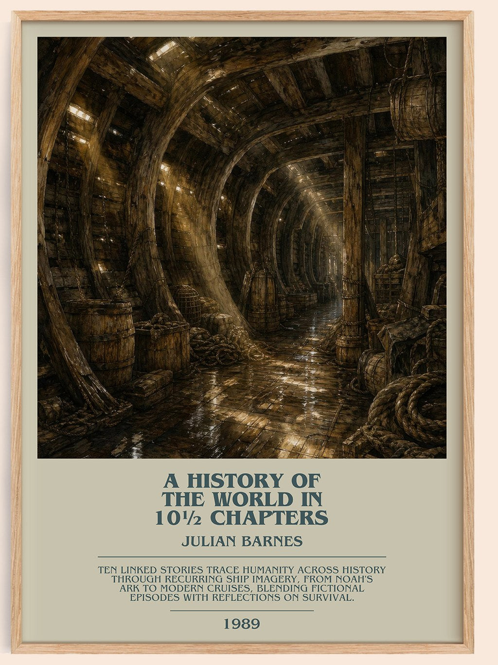 A History of the World in 10½ Chapters bookish book poster by Julian Barnes – framed literary art print