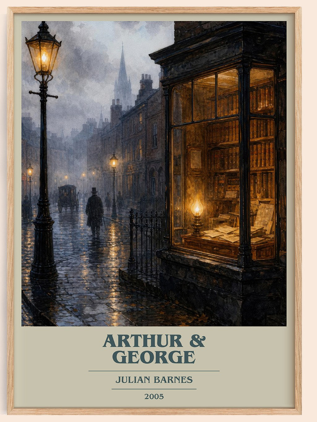 Arthur & George book cover book poster by Julian Barnes – framed literary art print