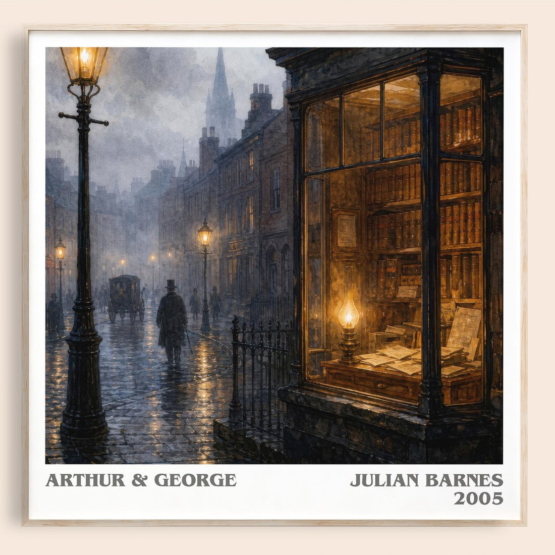Arthur & George literary book poster by Julian Barnes – framed literary art print
