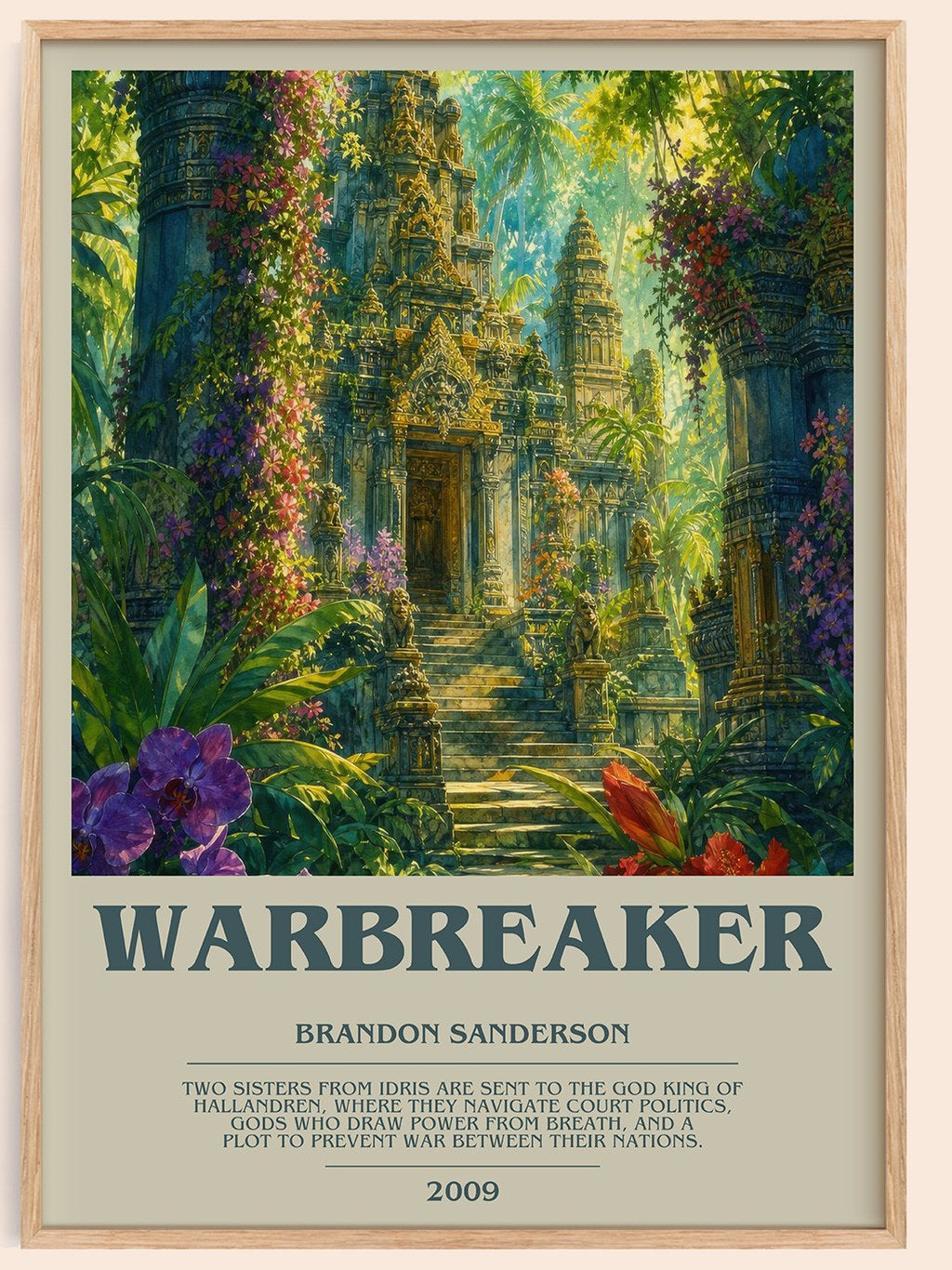 Warbreaker bookish book poster by Brandon Sanderson – framed literary art print