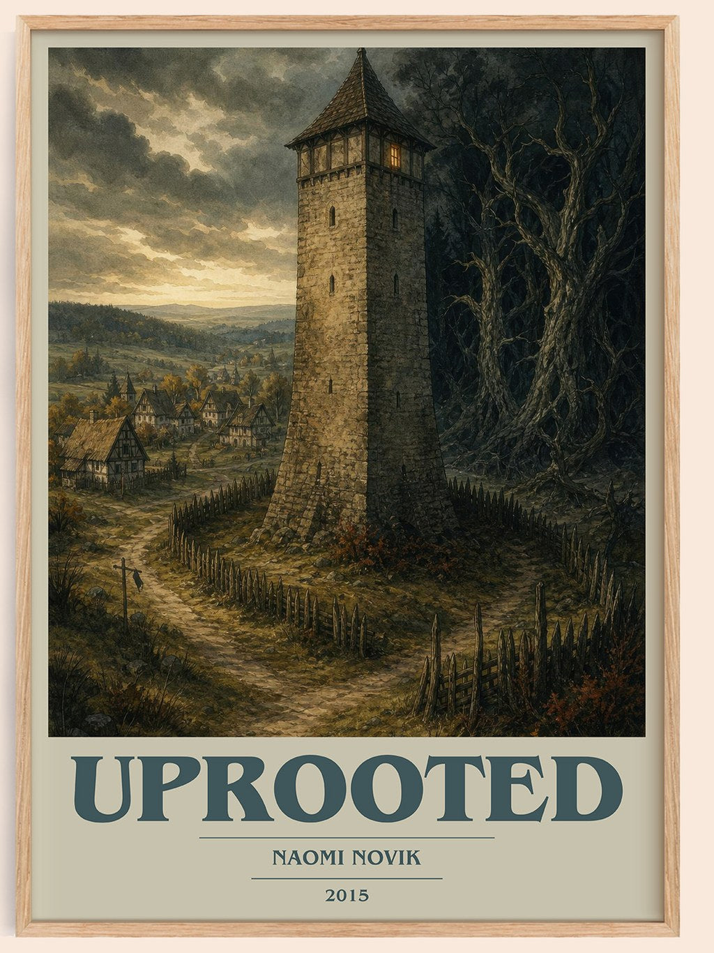 Uprooted book cover book poster by Naomi Novik – framed literary art print