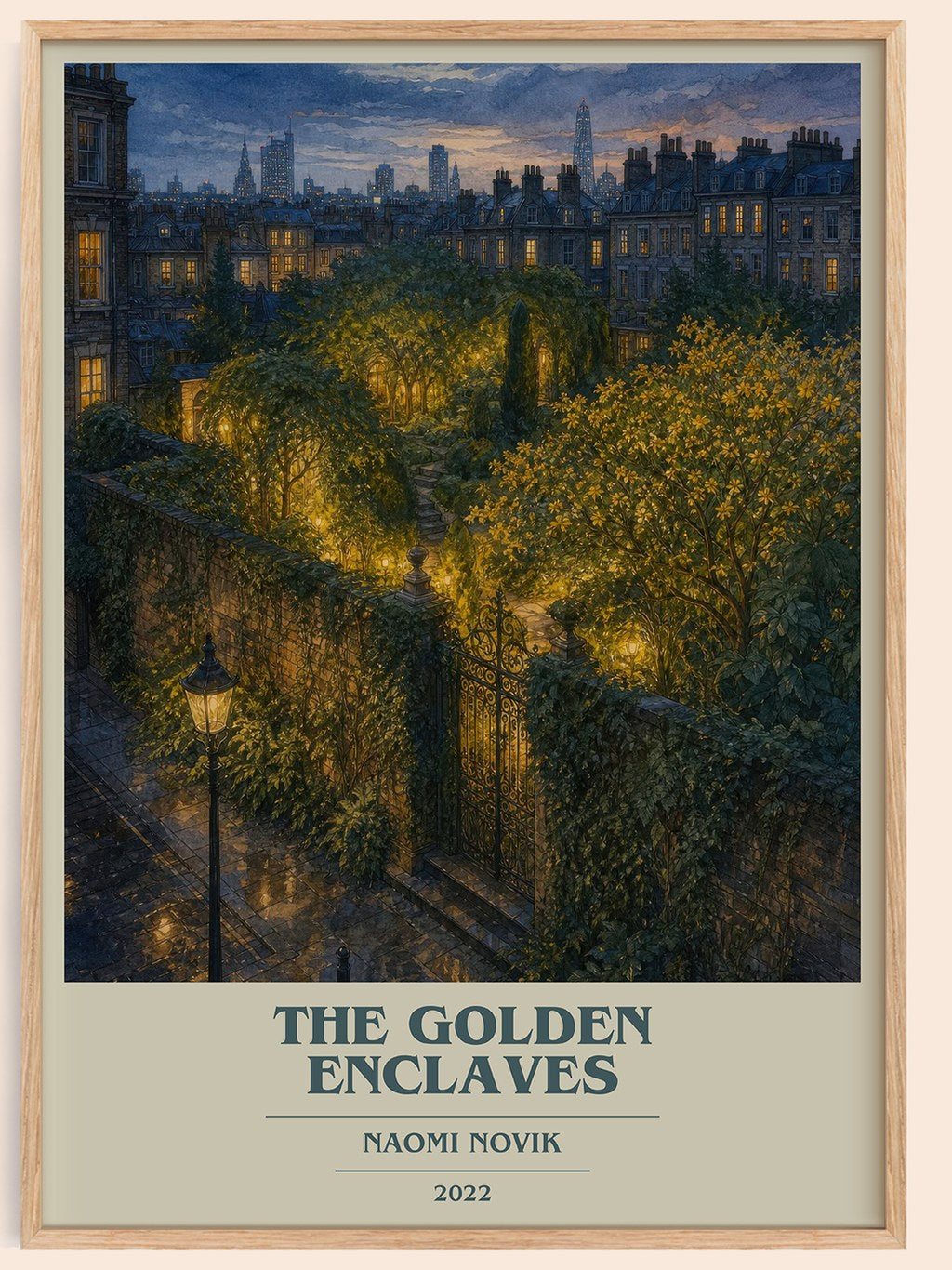 The Golden Enclaves book cover book poster by Naomi Novik – framed literary art print