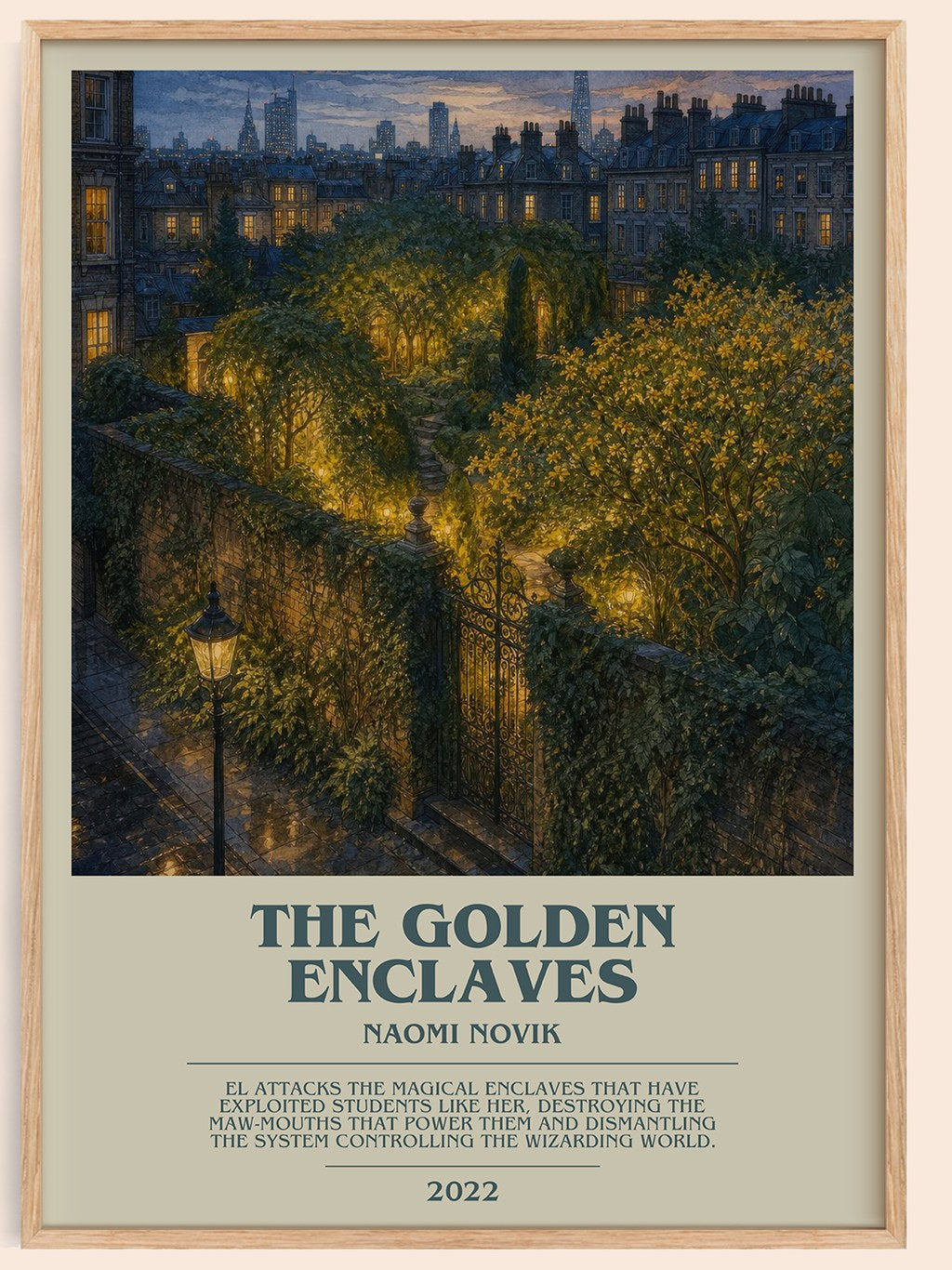 The Golden Enclaves bookish book poster by Naomi Novik – framed literary art print