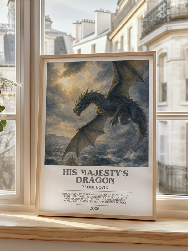 His Majesty's Dragon bookish poster colour and style options – Naomi Novik book art