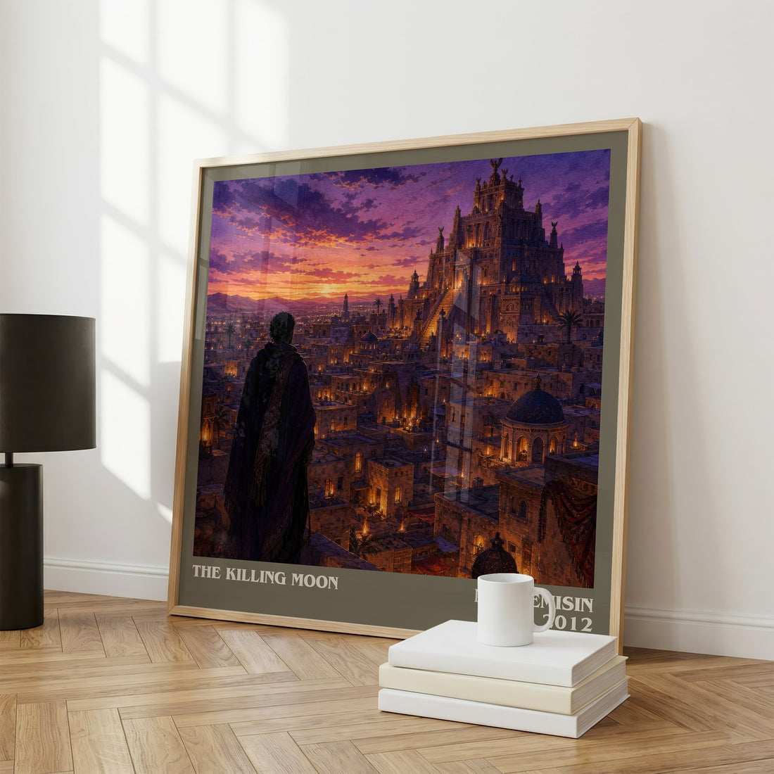 The Killing Moon literary print framed by window – literary home decor