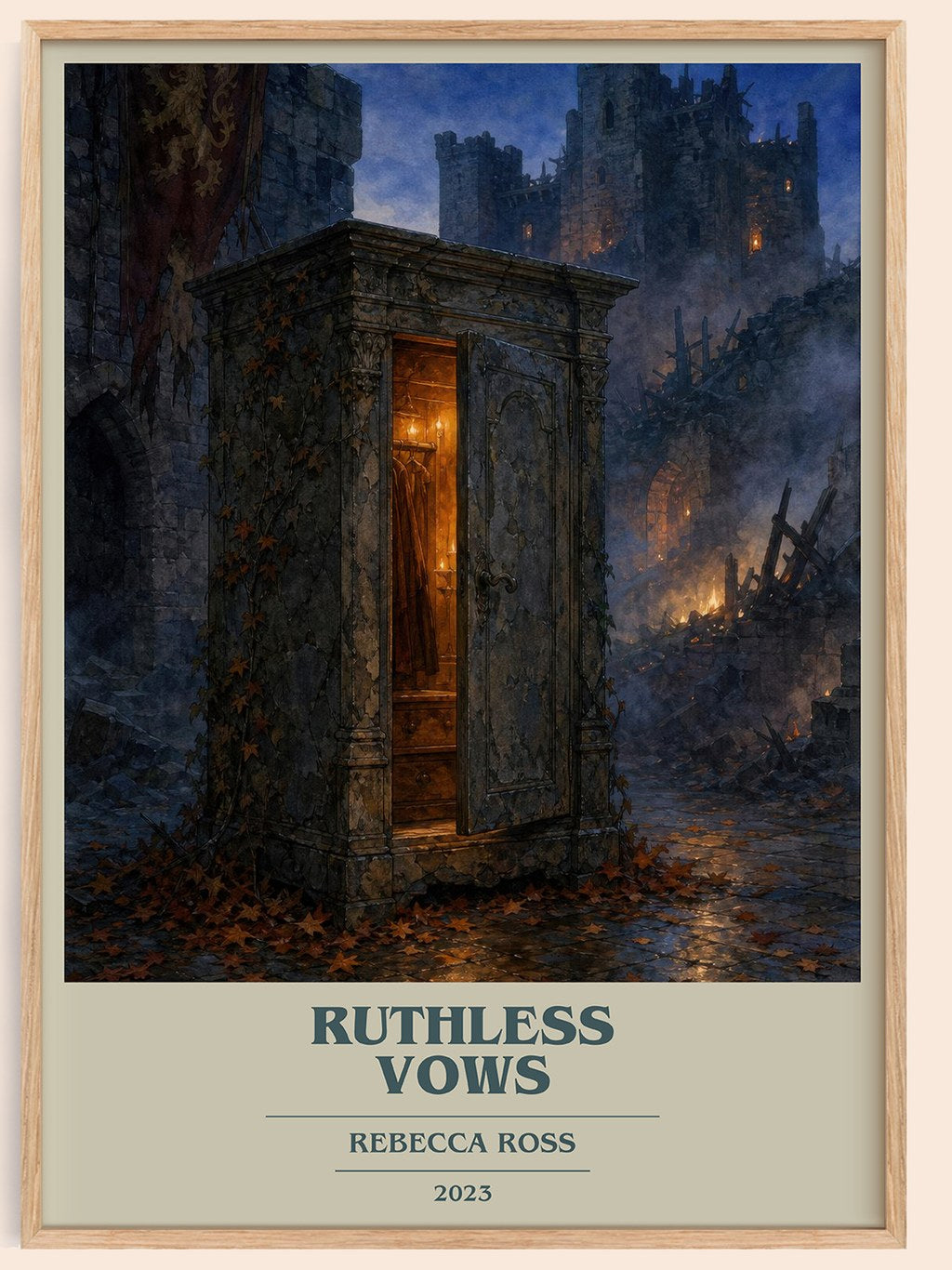 Ruthless Vows book cover book poster by Rebecca Ross – framed literary art print