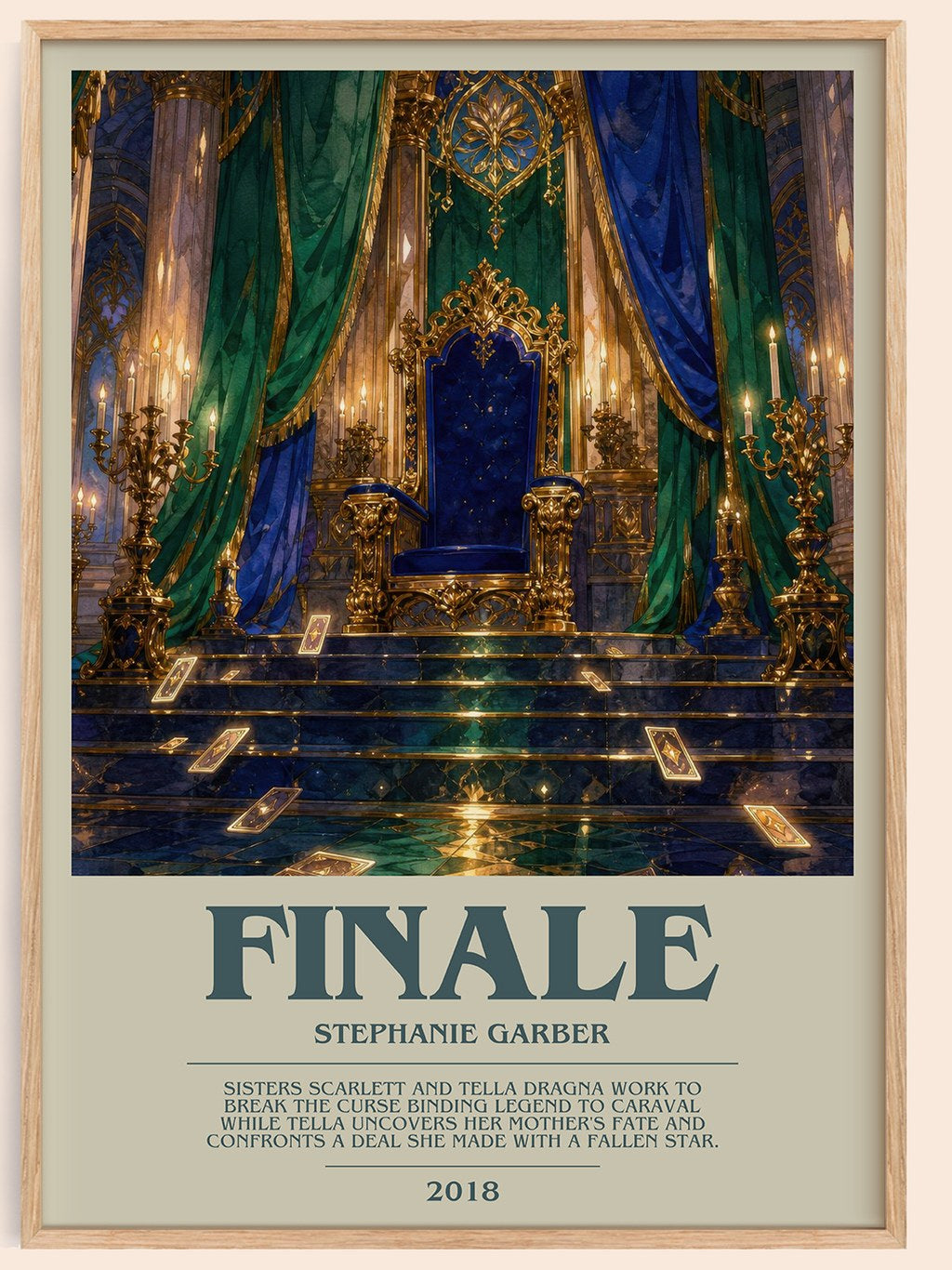 Finale bookish book poster by Stephanie Garber – framed literary art print