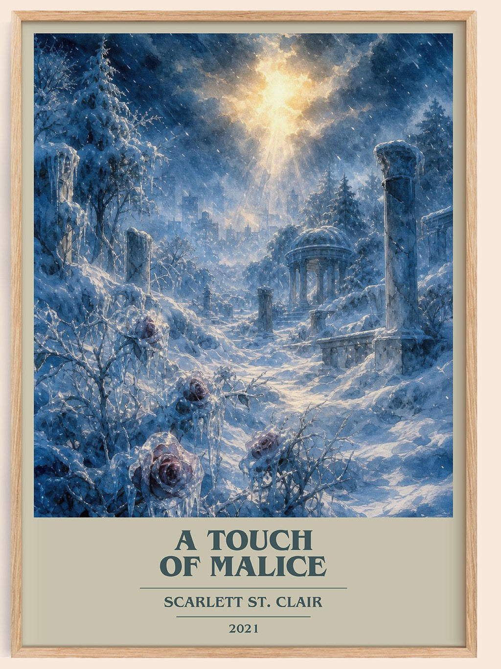 A Touch of Malice book cover book poster by Scarlett St. Clair – framed literary art print