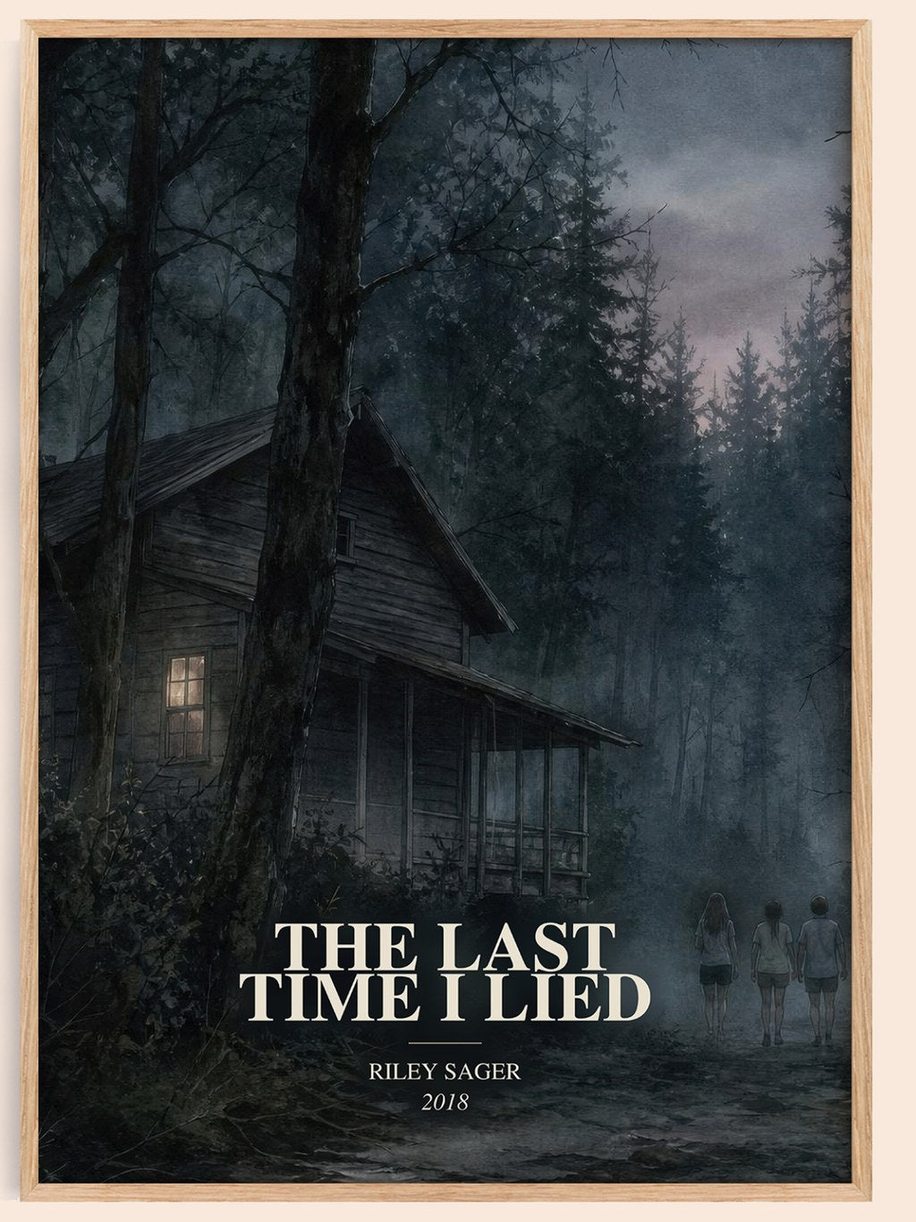 The Last Time I Lied watercolour book poster by Riley Sager – framed literary art print