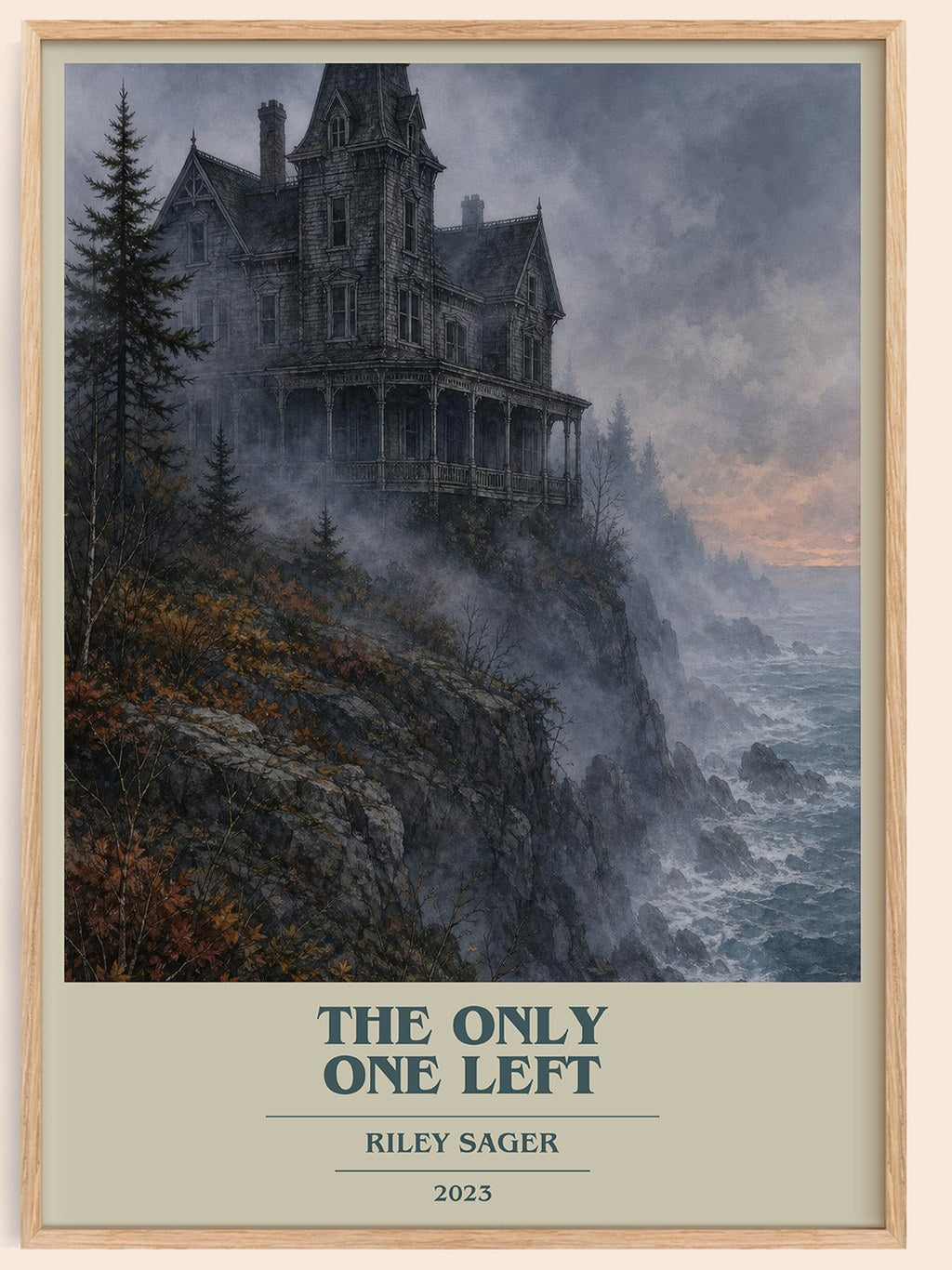 The Only One Left book cover book poster by Riley Sager – framed literary art print