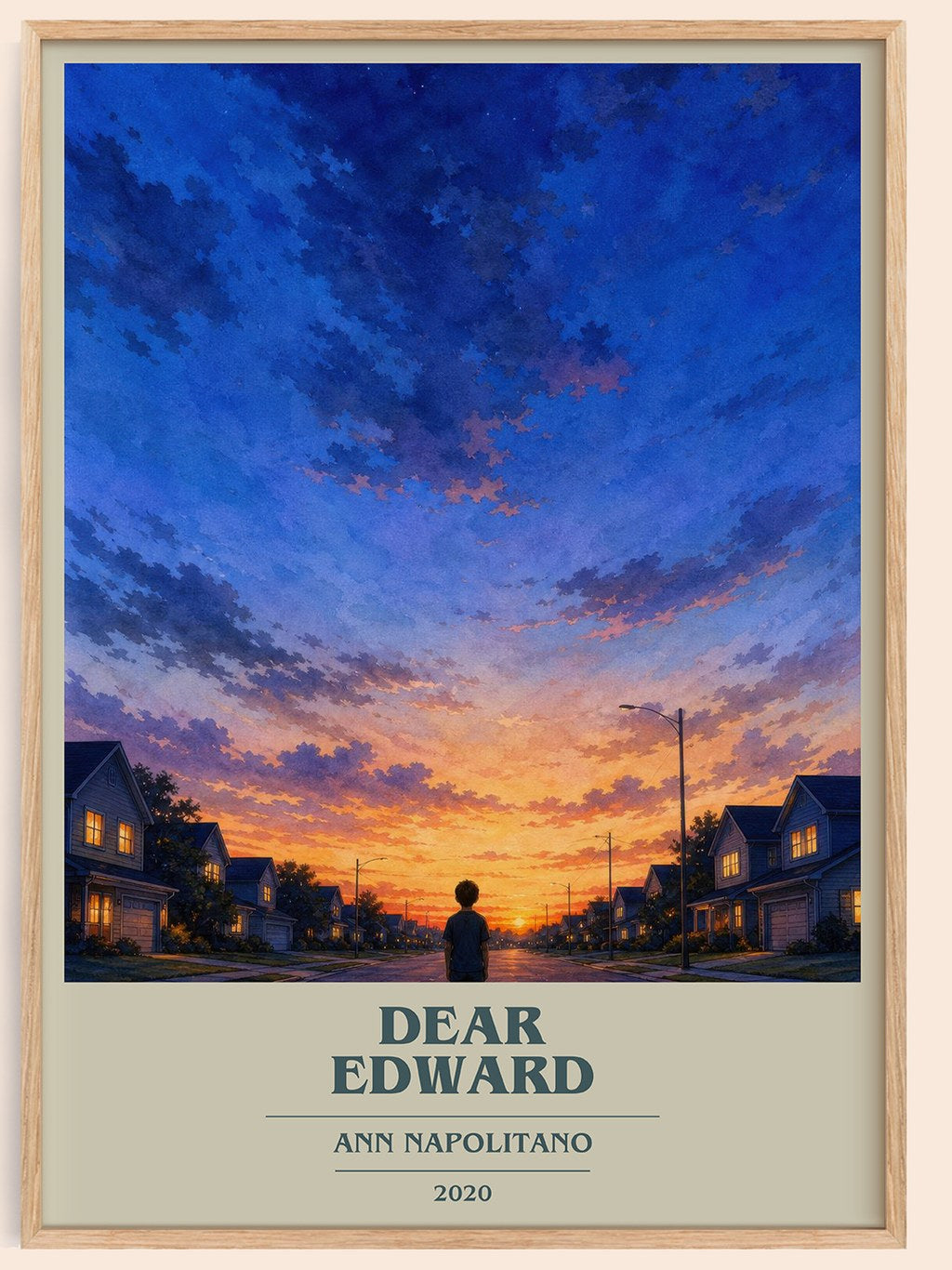 Dear Edward book cover book poster by Ann Napolitano – framed literary art print