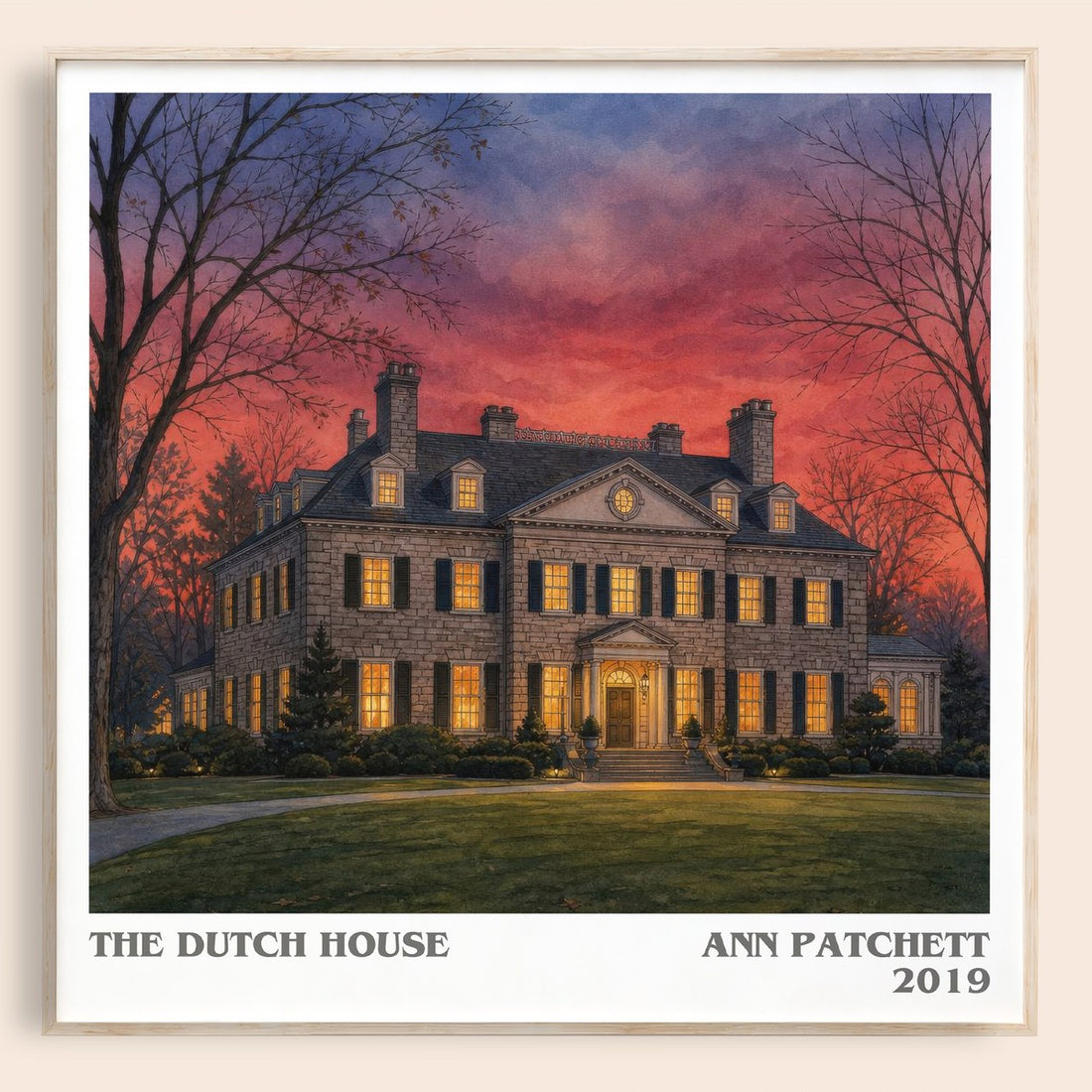 The Dutch House literary book poster by Ann Patchett – framed literary art print