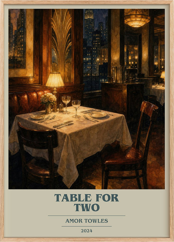 Table for Two Book Cover Poster by Amor Towles