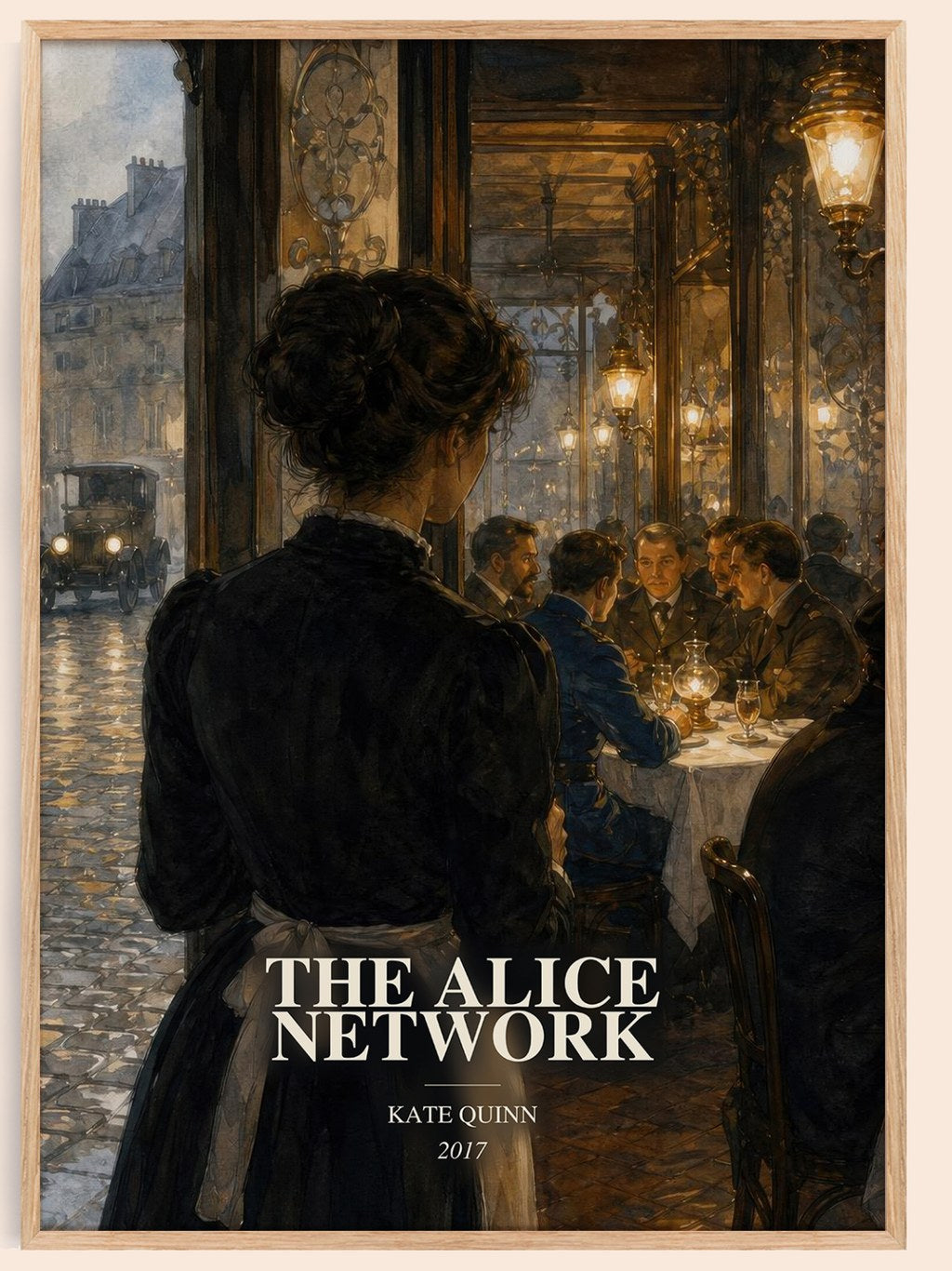 The Alice Network watercolour book poster by Kate Quinn – framed literary art print