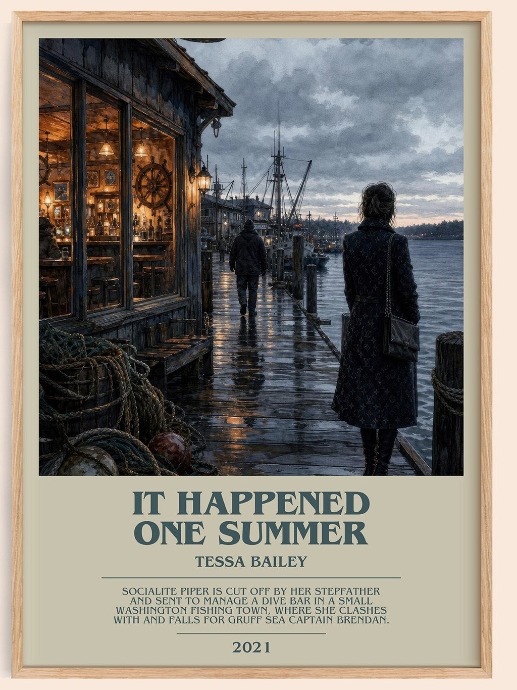 It Happened One Summer bookish book poster by Tessa Bailey – framed literary art print