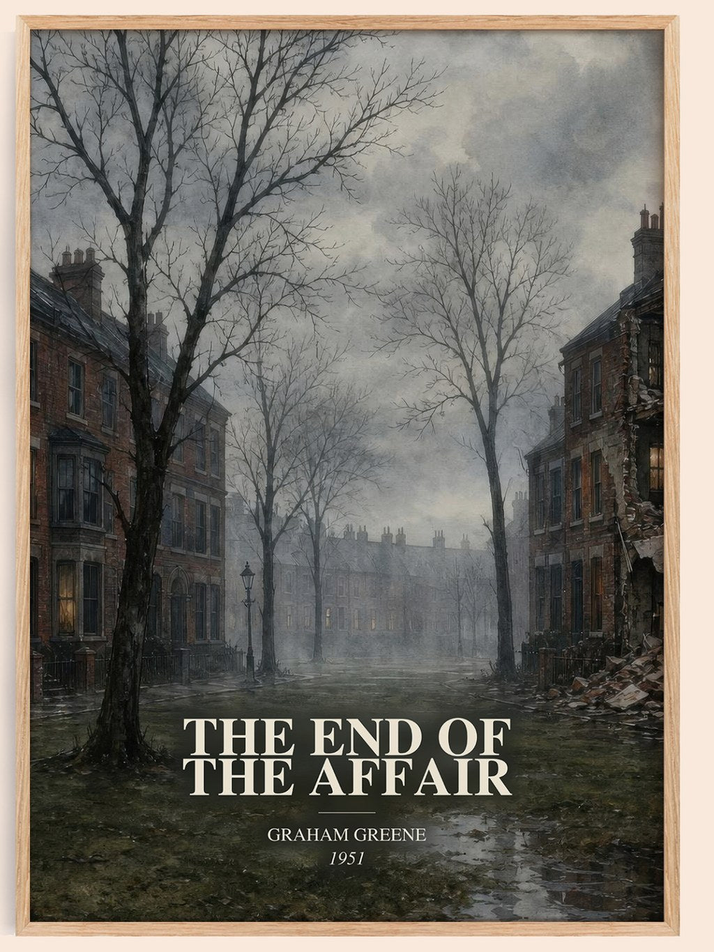 The End of the Affair watercolour book poster by Graham Greene – framed literary art print