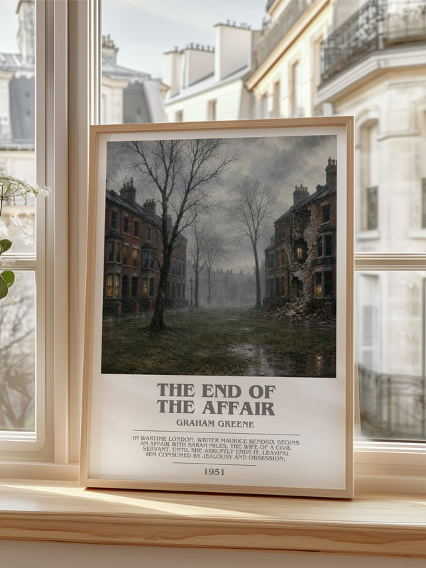 The End of the Affair bookish poster colour and style options – Graham Greene book art