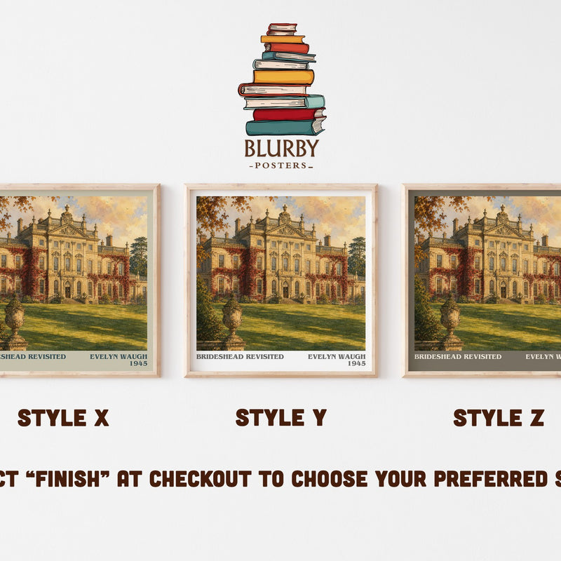 Brideshead Revisited literary print in frame leaning in hallway – classic literature wall art
