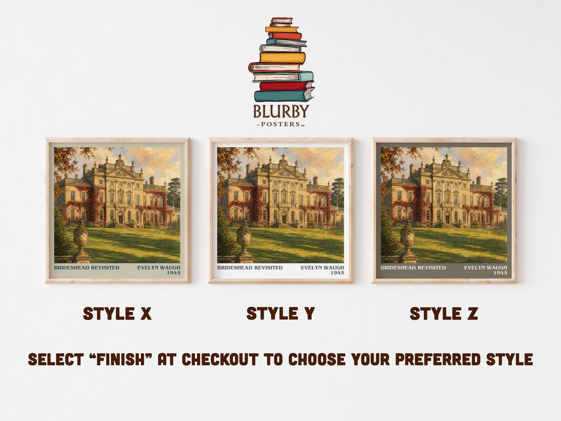 Brideshead Revisited literary print in frame leaning in hallway – classic literature wall art (mockup)