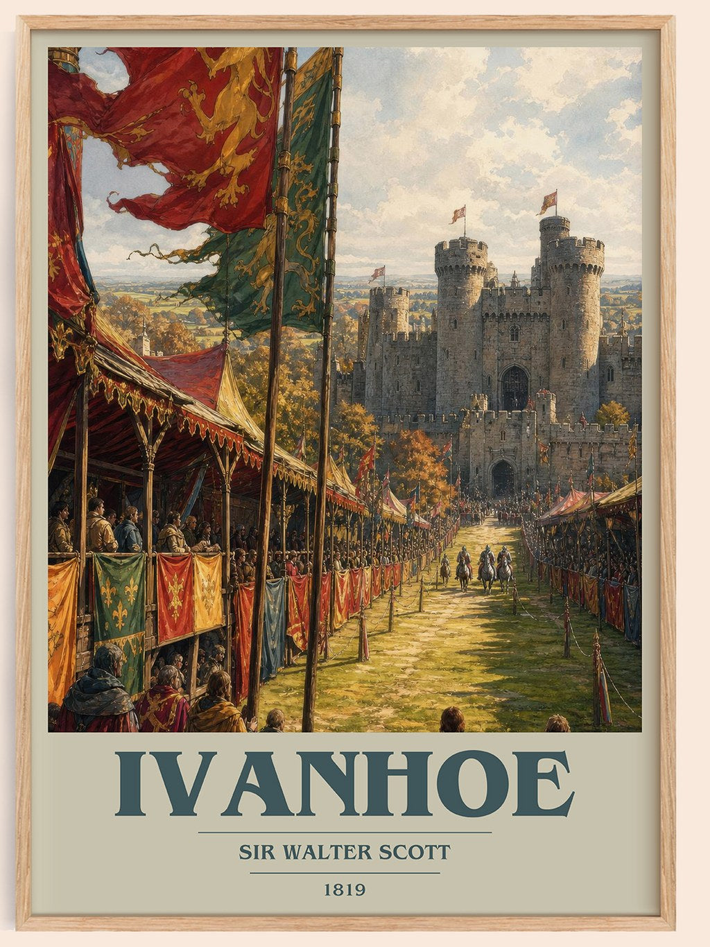 Ivanhoe book cover book poster by Sir Walter Scott – framed literary art print