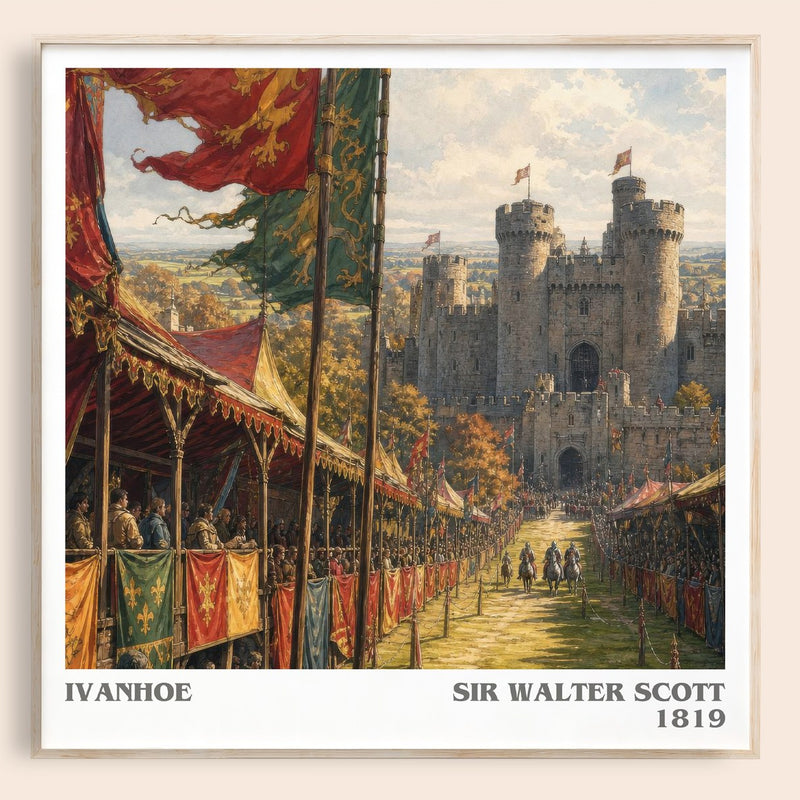 Ivanhoe literary book poster by Sir Walter Scott – framed literary art print
