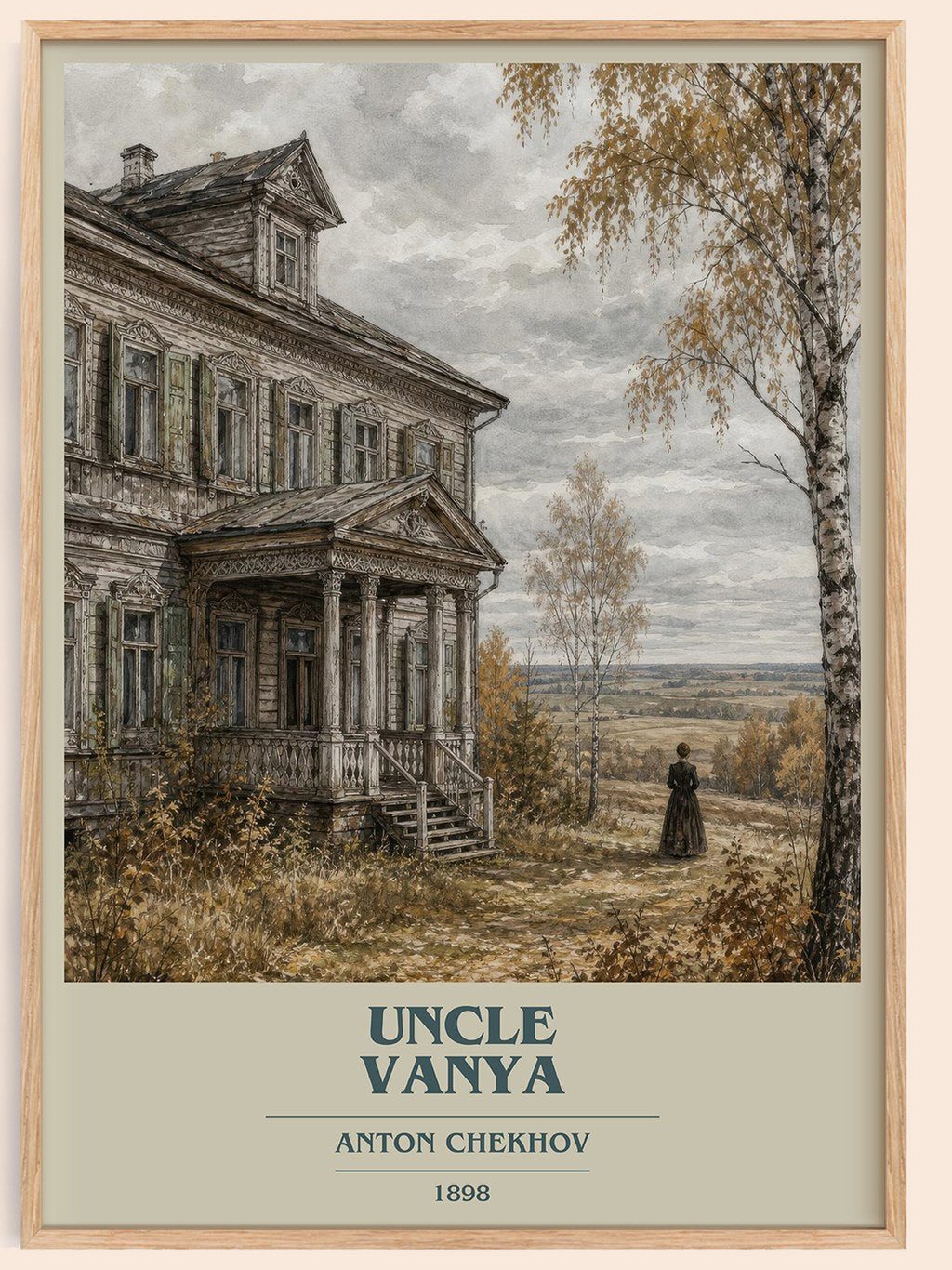 Uncle Vanya book cover book poster by Anton Chekhov – framed literary art print
