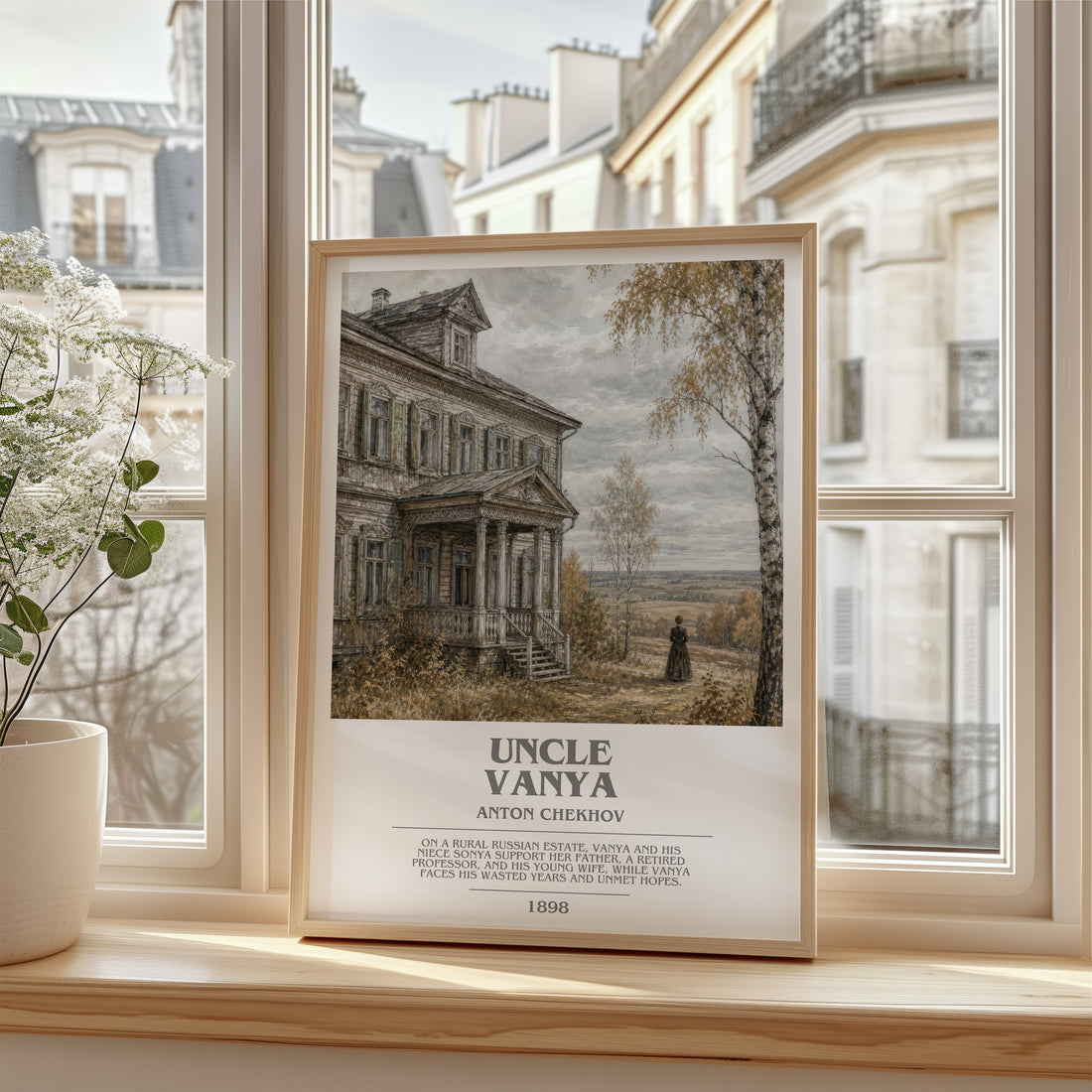 Uncle Vanya bookish poster colour and style options – Anton Chekhov book art
