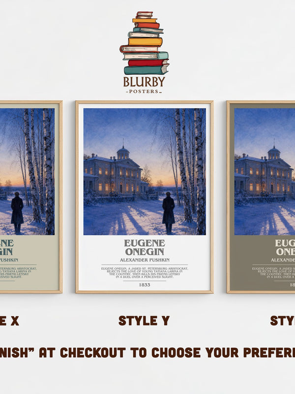 Eugene Onegin bookish print in frame leaning in hallway – poetry wall art