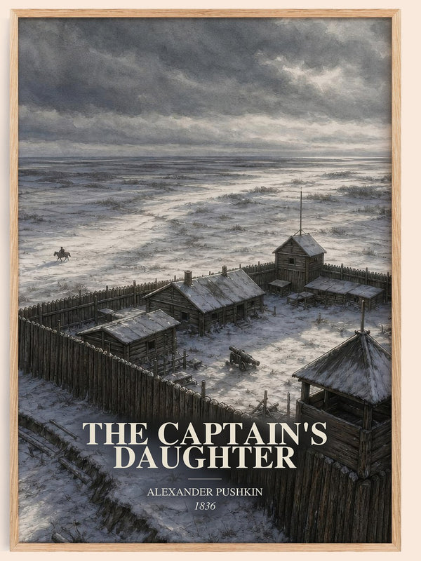 The Captain's Daughter watercolour book poster by Alexander Pushkin – framed literary art print