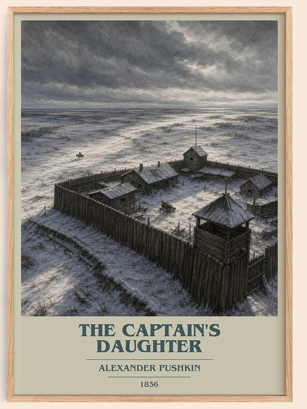 The Captain's Daughter book cover book poster by Alexander Pushkin – framed literary art print
