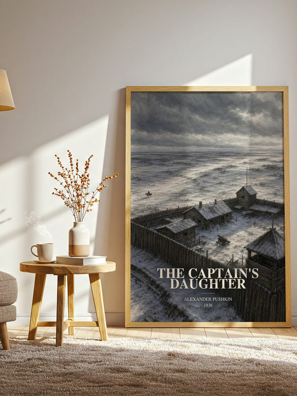 The Captain's Daughter watercolour print in frame leaning in hallway – historical fiction wall art