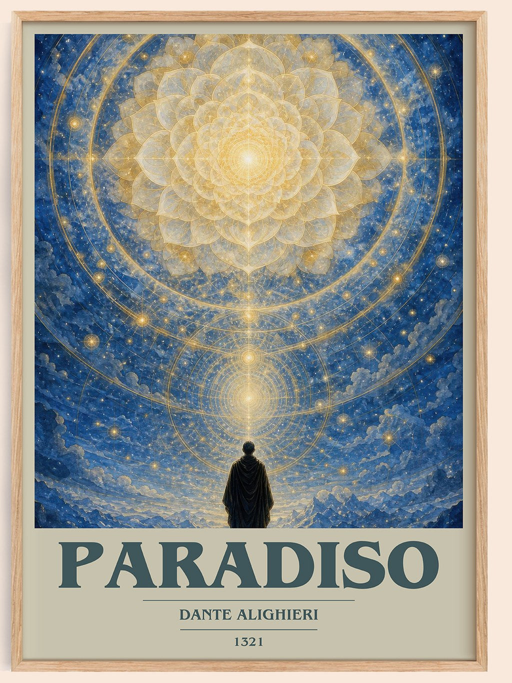 Paradiso book cover book poster by Dante Alighieri – framed literary art print