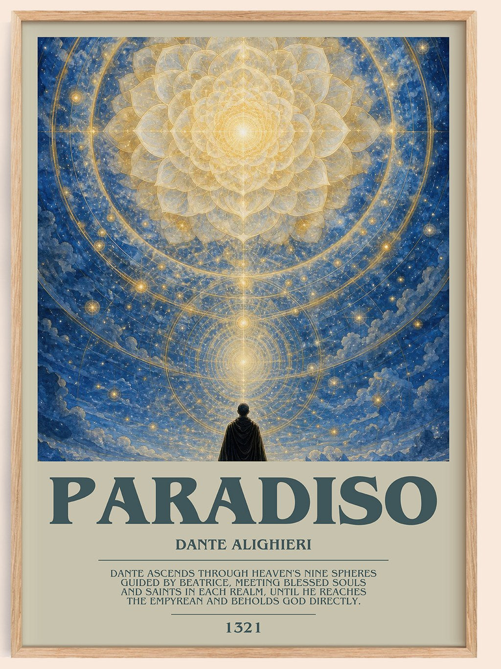 Paradiso bookish book poster by Dante Alighieri – framed literary art print