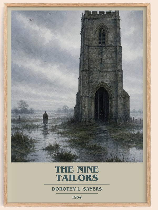 The Nine Tailors book cover book poster by Dorothy L. Sayers – framed literary art print