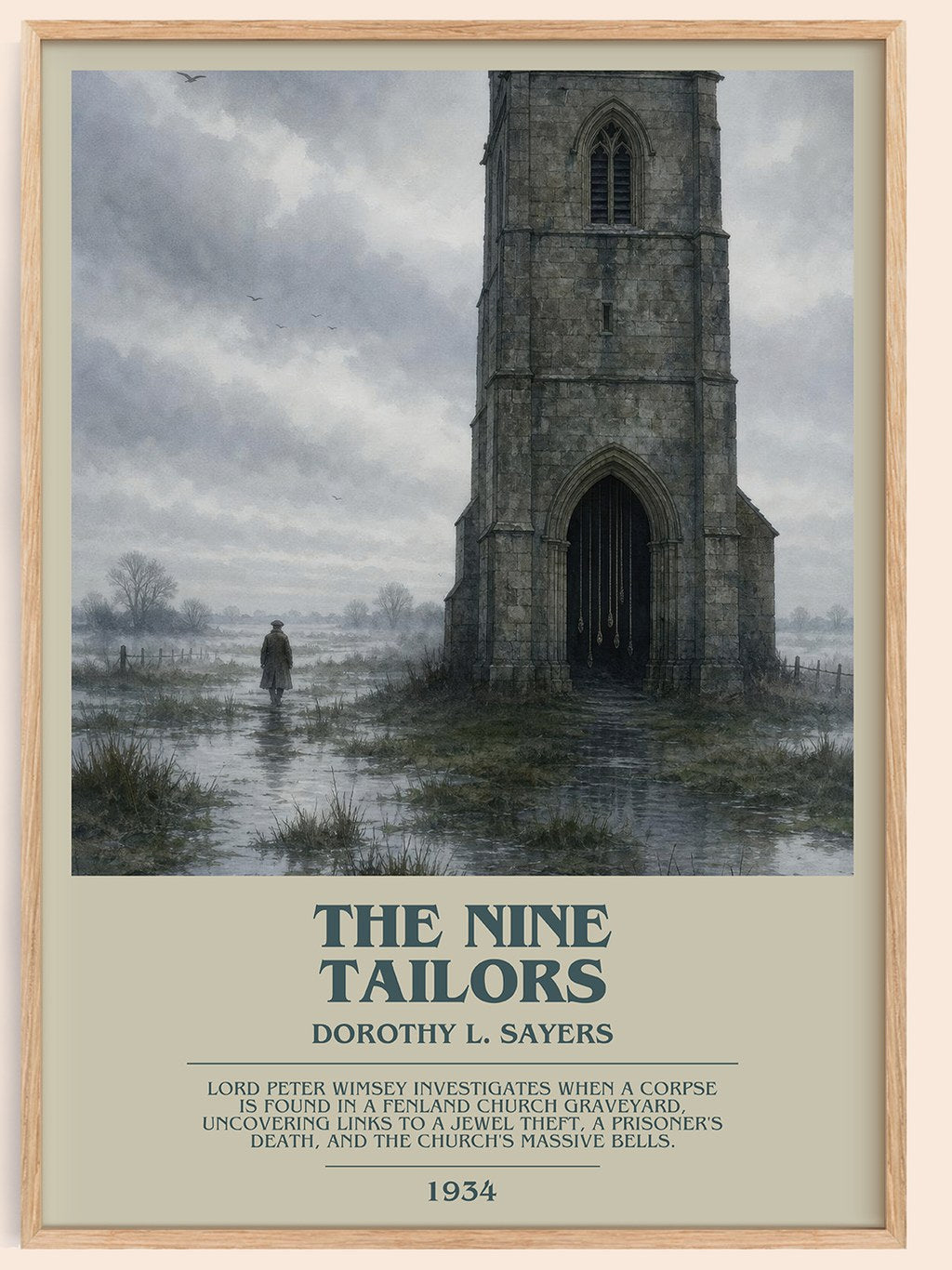The Nine Tailors bookish book poster by Dorothy L. Sayers – framed literary art print