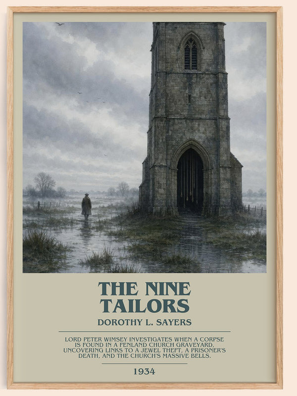 The Nine Tailors bookish book poster by Dorothy L. Sayers – framed literary art print