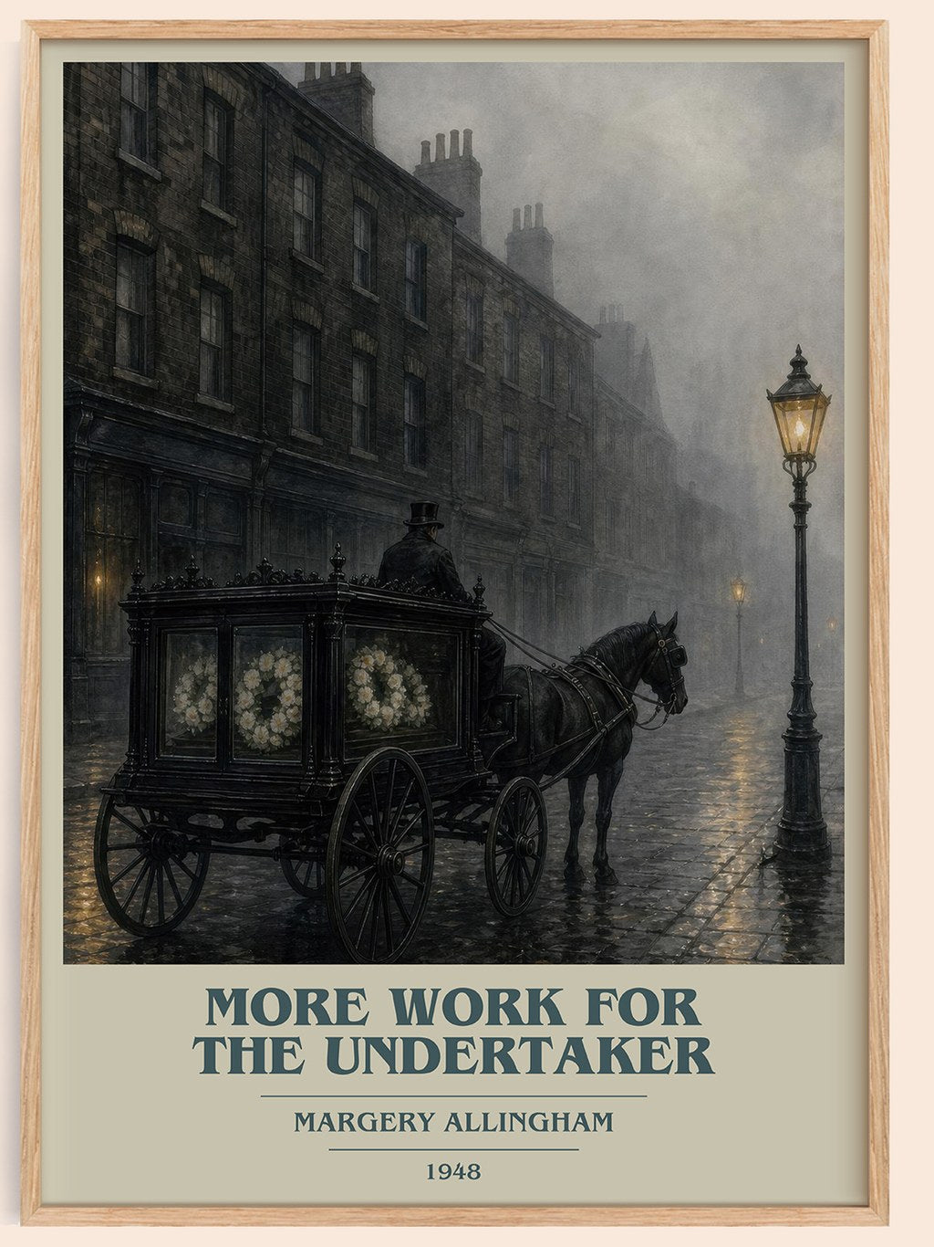 More Work for the Undertaker book cover book poster by Margery Allingham – framed literary art print
