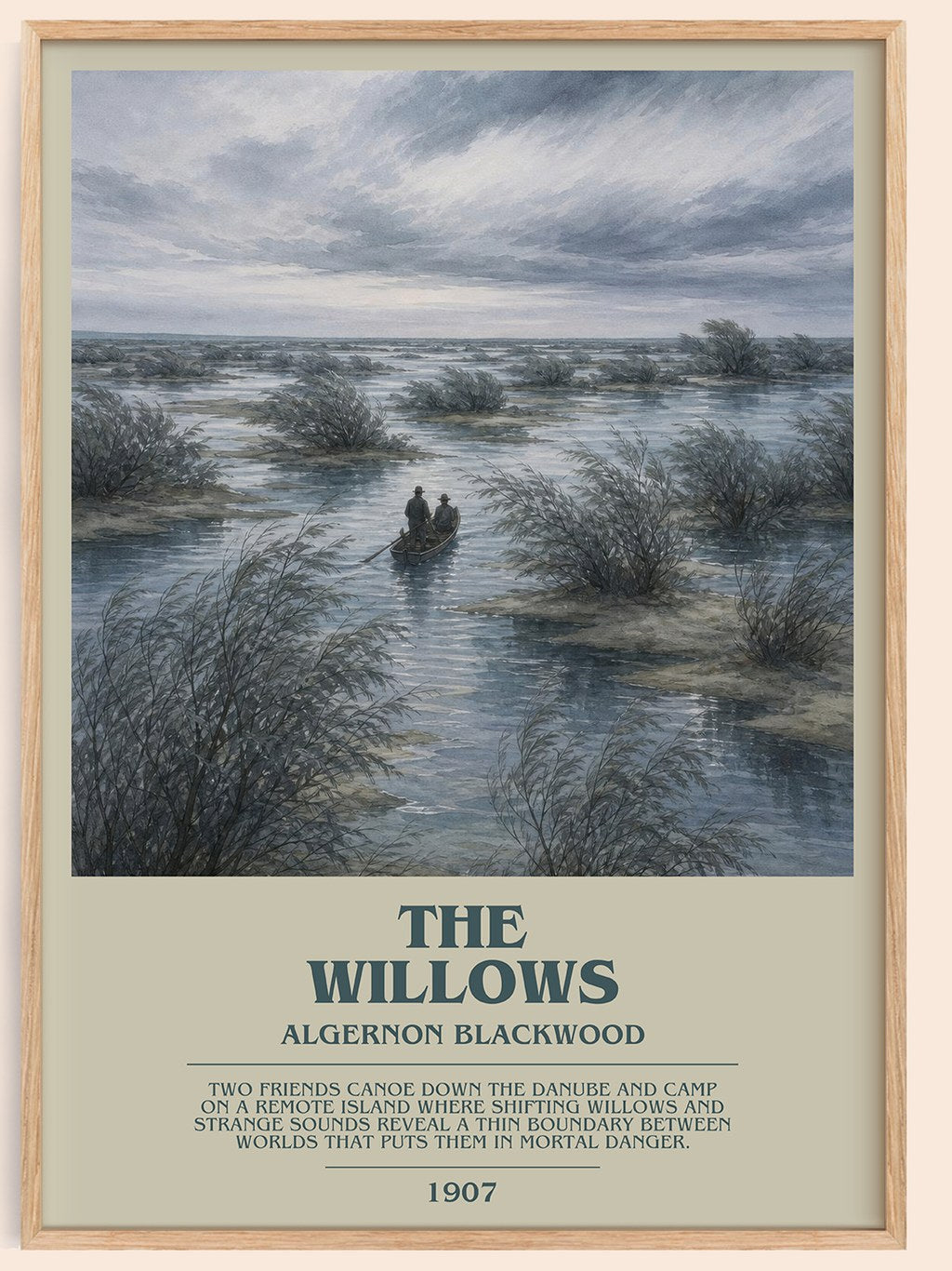 The Willows bookish book poster by Algernon Blackwood – framed literary art print