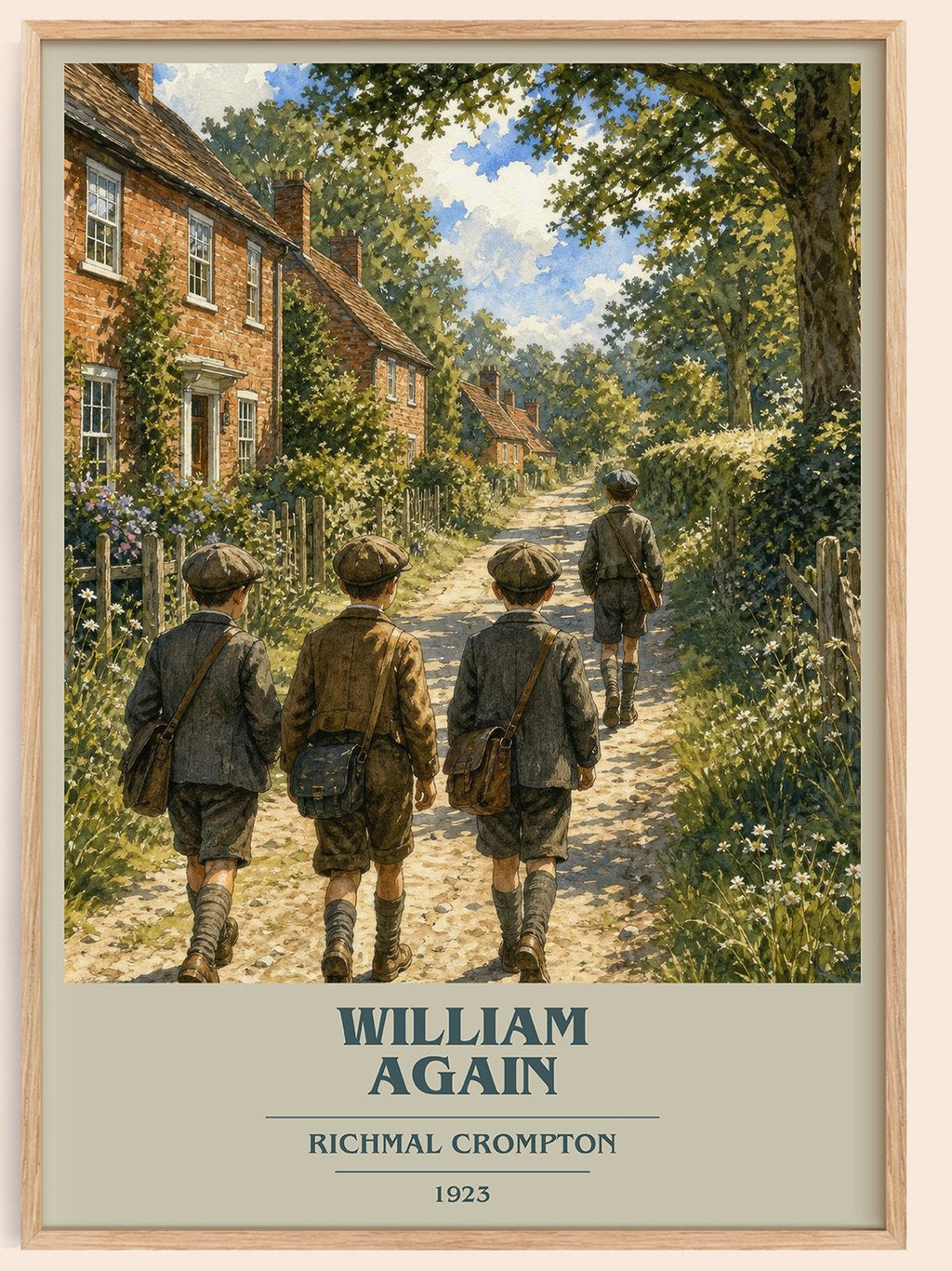 William Again book cover book poster by Richmal Crompton – framed literary art print