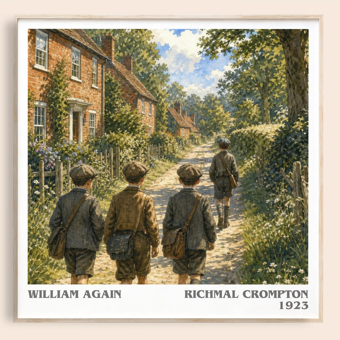 William Again literary book poster by Richmal Crompton – framed literary art print