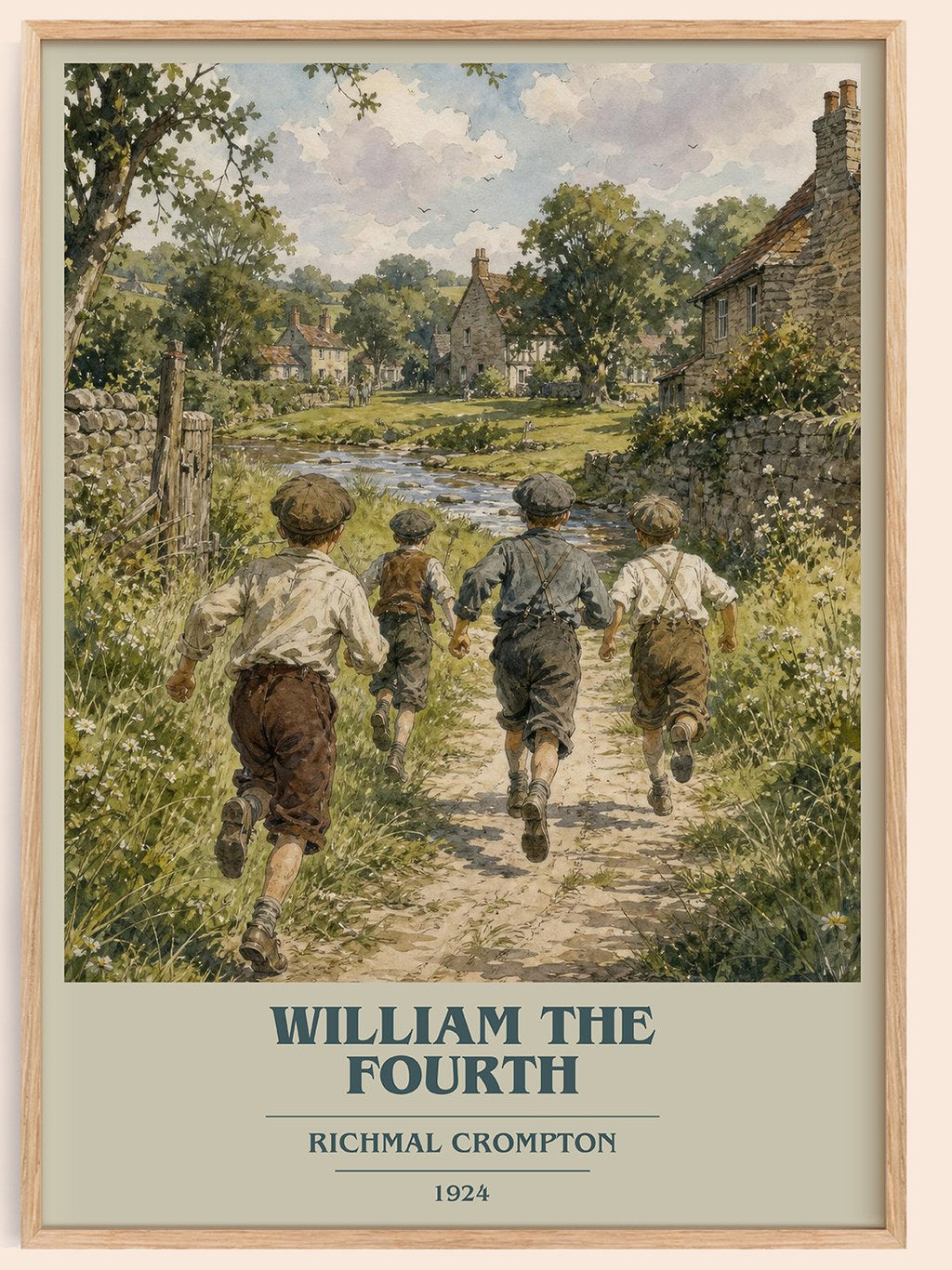 William the Fourth book cover book poster by Richmal Crompton – framed literary art print