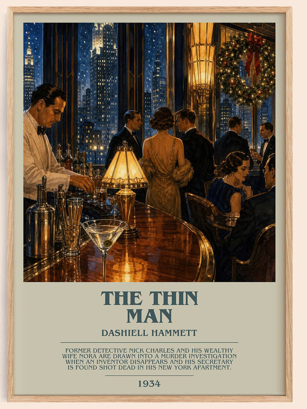 The Thin Man bookish book poster by Dashiell Hammett – framed literary art print