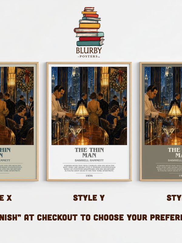 The Thin Man bookish print in frame leaning in hallway – mystery wall art