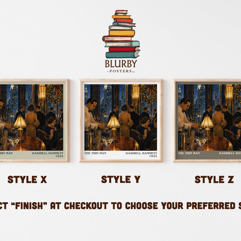 The Thin Man literary print in frame leaning in hallway – mystery wall art