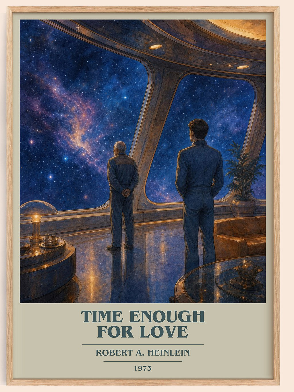 Time Enough for Love book cover book poster by Robert A. Heinlein – framed literary art print